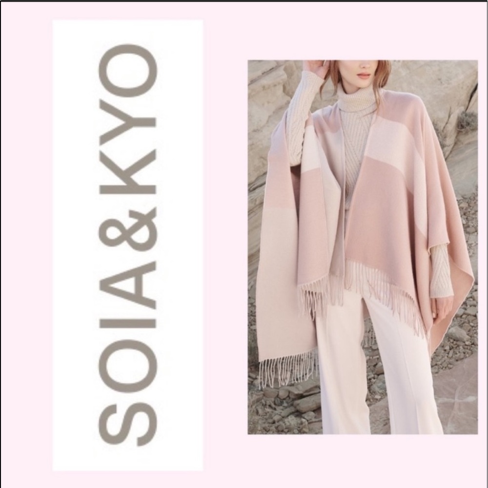 NWT SOIA&KYO scarf -cardigan crossover w/fringe